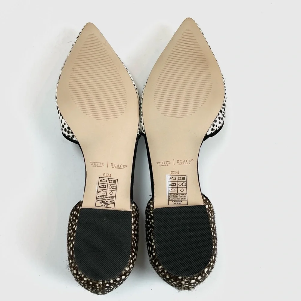 WHBM CALF HAIR SPOTTED POINTED TOE FLATS